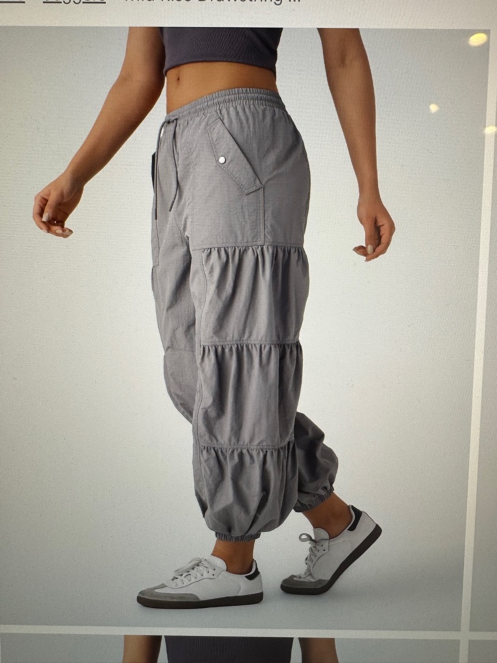 HALARA Gray Tiered Jogger Track Pants